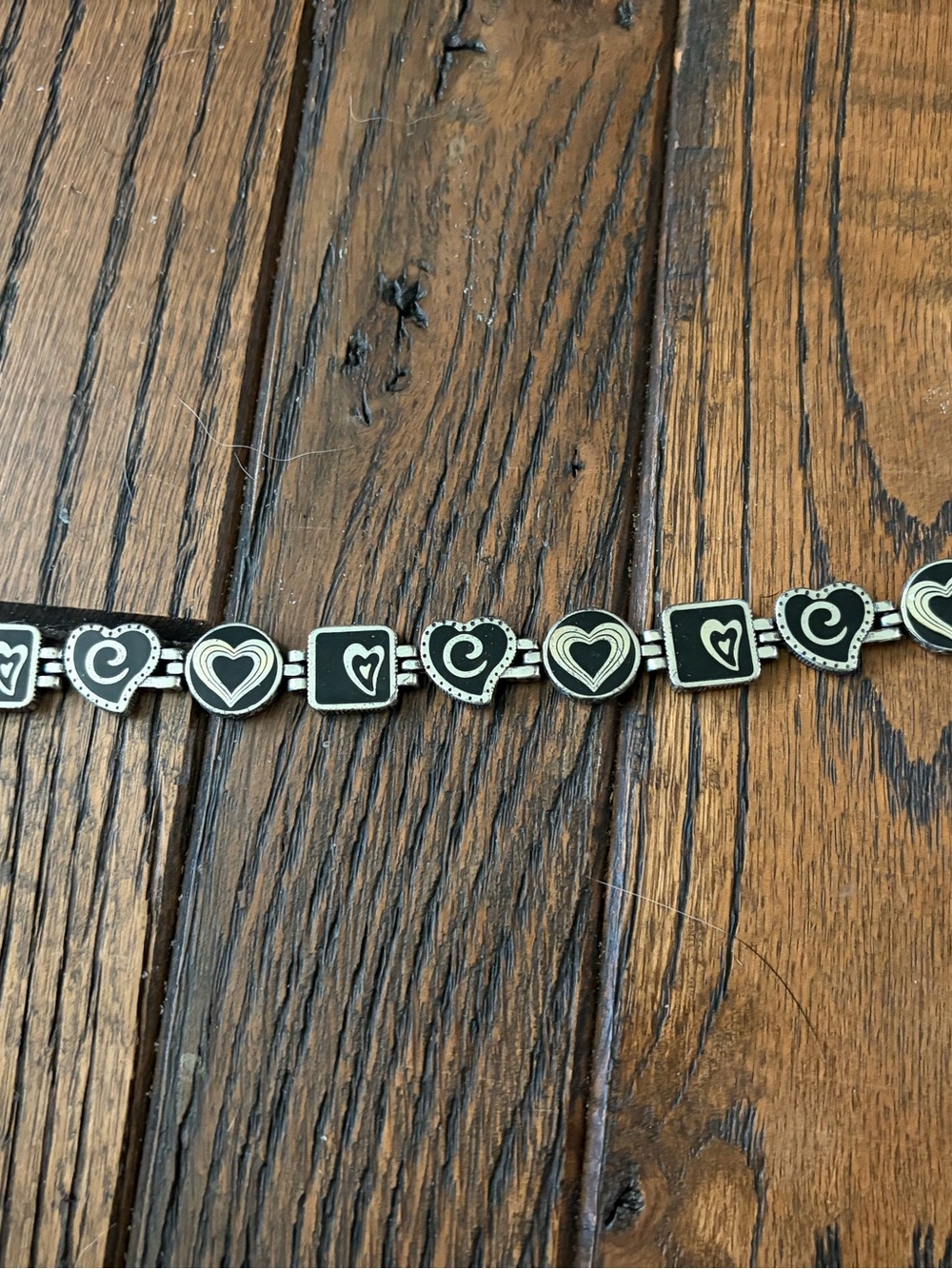 Brighton vintage Black Heart Link Bracelet for Women - Designer Style